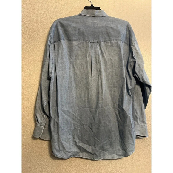 Chaps Ralph Lauren denim shirt men's XL extra large blue long sleeve Vintage - Picture 12 of 12